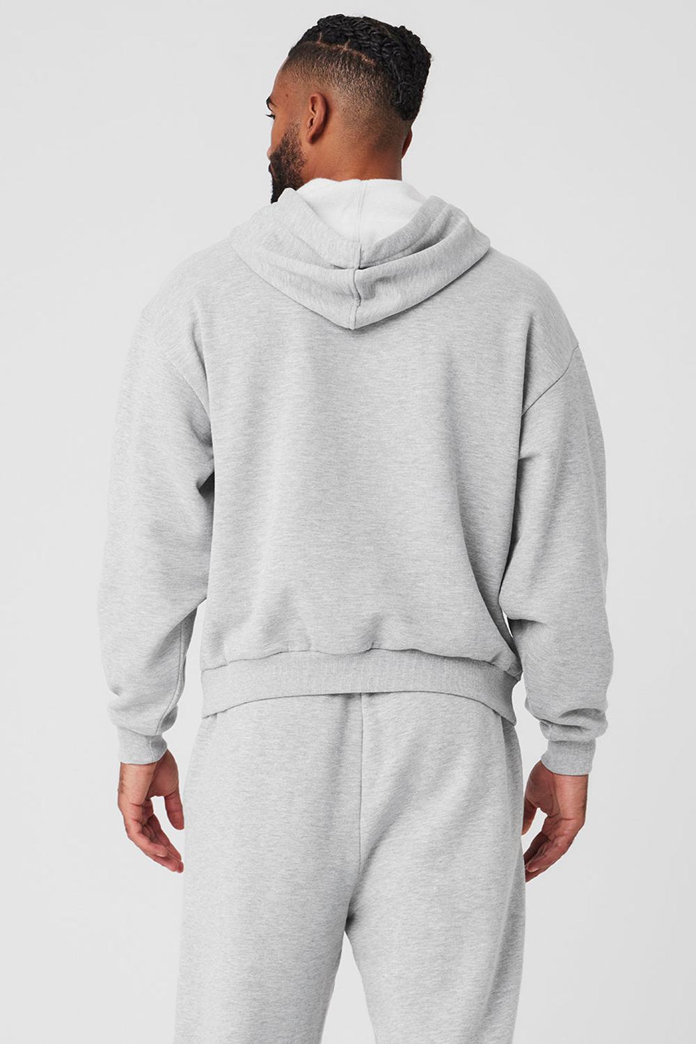 Alo Yoga Accolade Uomo Felpa con Cappuccio Grigie | Italia  QUS-840239