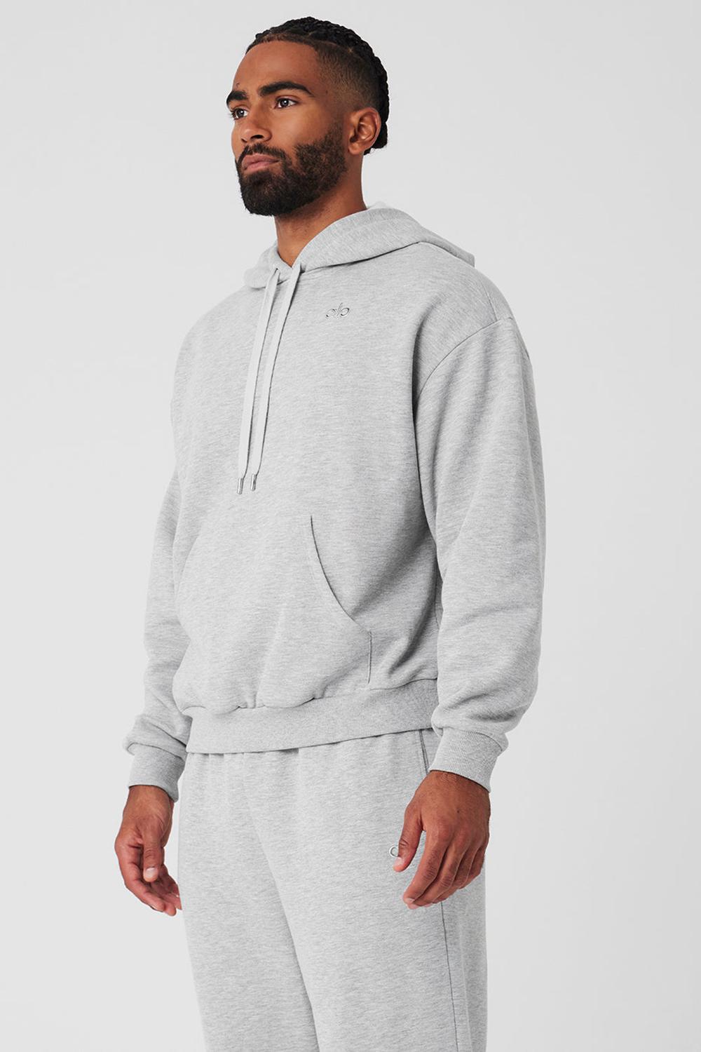 Alo Yoga Accolade Uomo Felpa con Cappuccio Grigie | Italia  QUS-840239