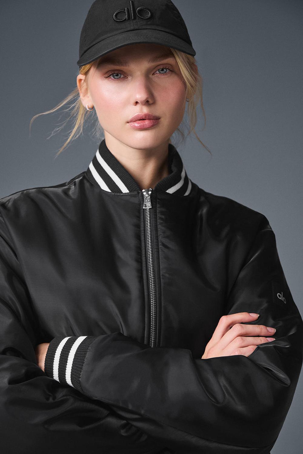 Alo Yoga Afterglow Varsity Donna Giacca Nere | Italia  PIW-697432