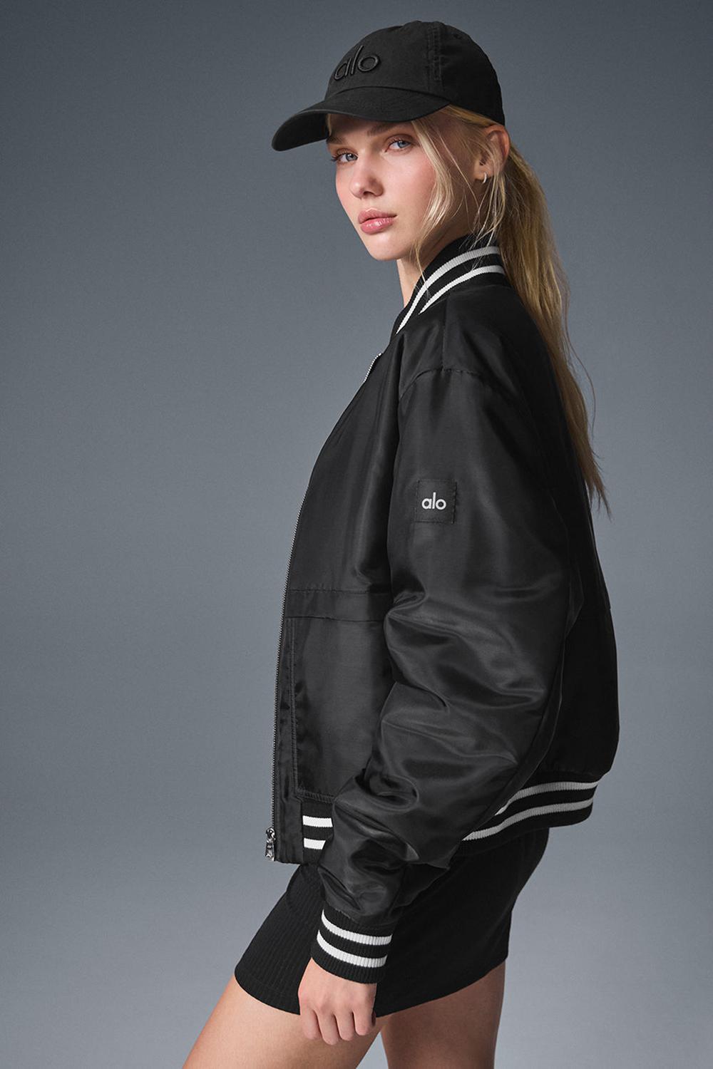 Alo Yoga Afterglow Varsity Donna Giacca Nere | Italia  PIW-697432