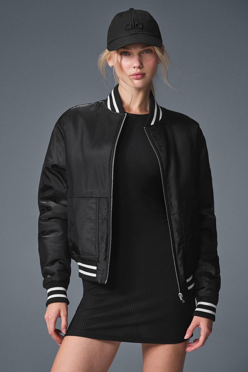 Alo Yoga Afterglow Varsity Donna Giacca Nere | Italia  PIW-697432