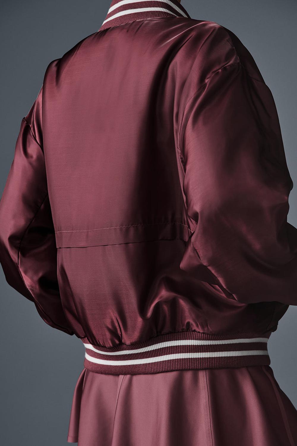 Alo Yoga Afterglow Varsity Donna Giacca Bordeaux | Italia  BTK-218597