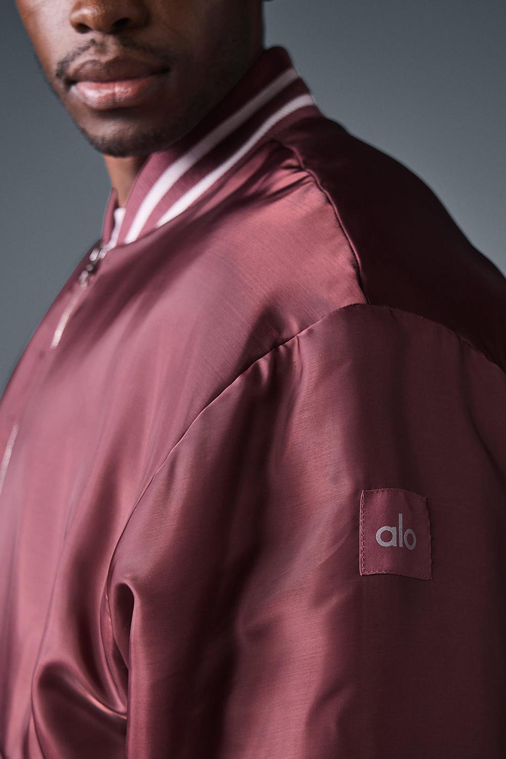 Alo Yoga Afterglow Varsity Uomo Giacca Bordeaux | Italia  UTX-209738