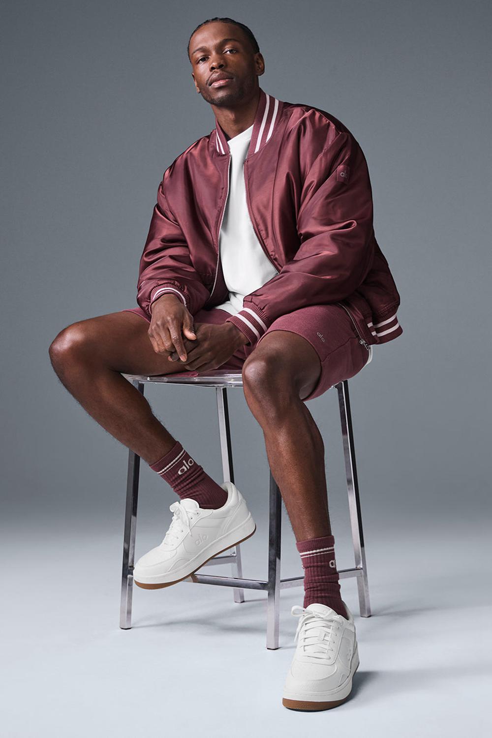 Alo Yoga Afterglow Varsity Uomo Giacca Bordeaux | Italia  UTX-209738