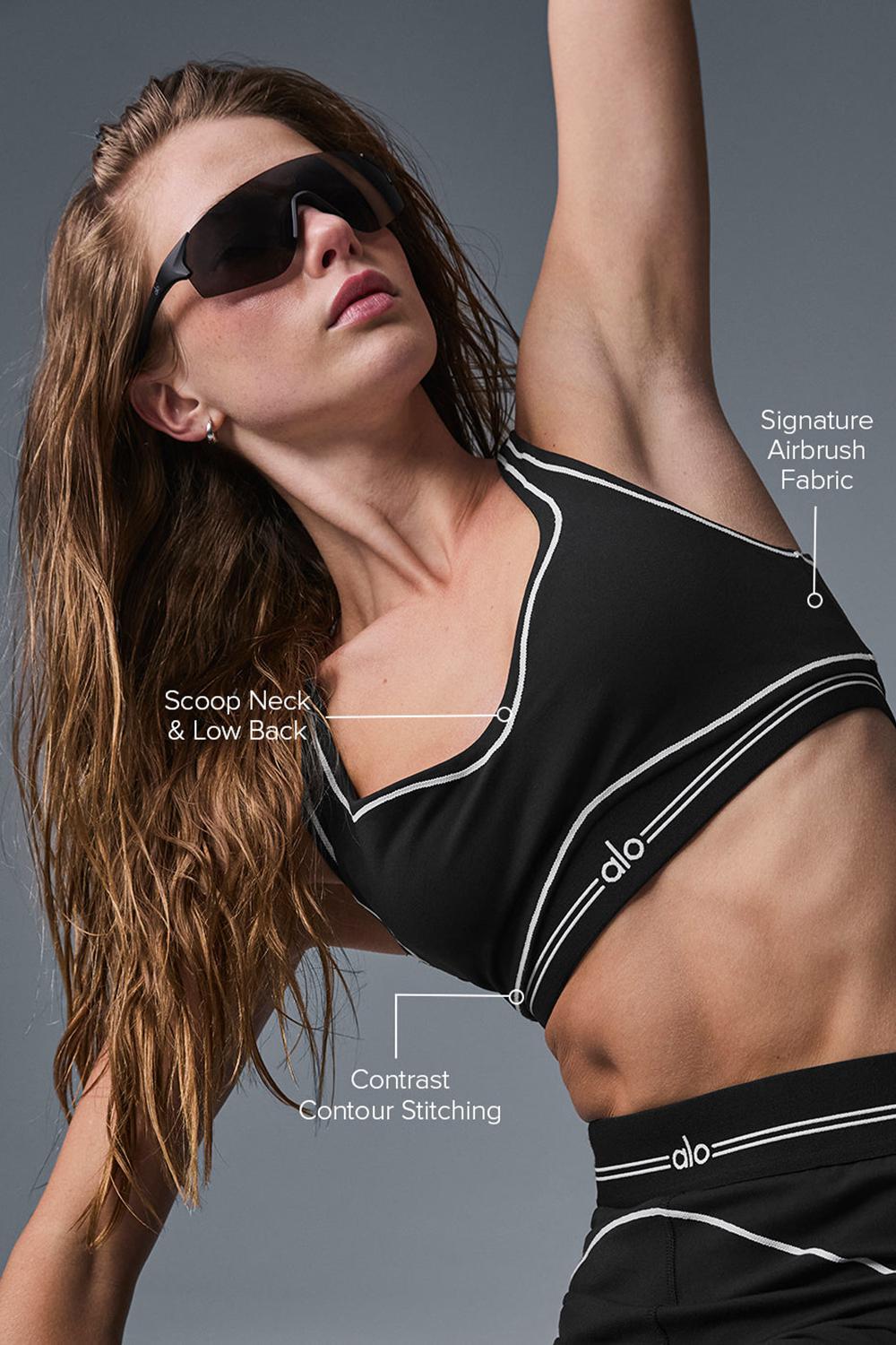 Alo Yoga Airbrush Heart Throb Donna Reggiseno Nere Bianche | Italia  LKS-729164