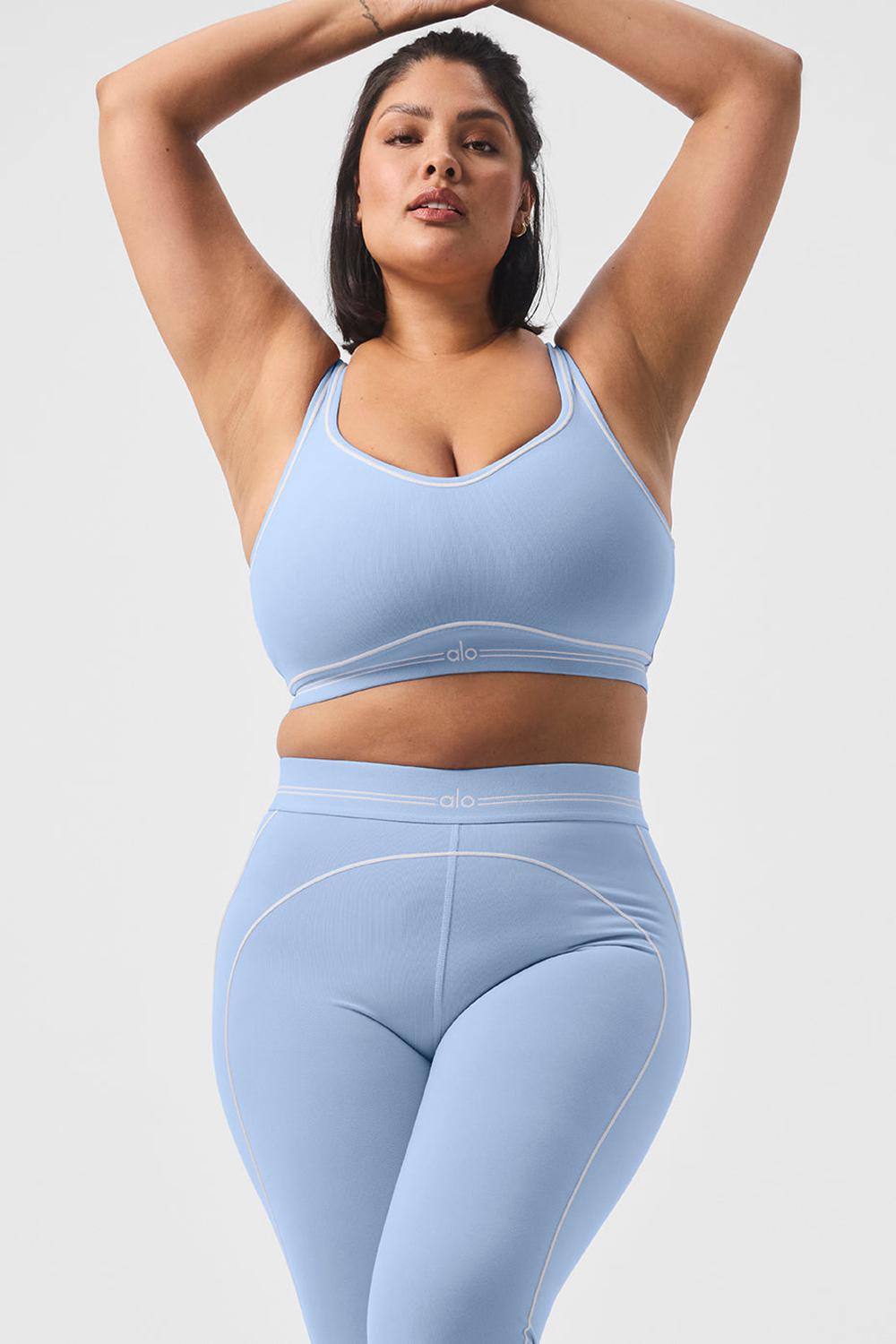 Alo Yoga Airbrush Heart Throb Donna Reggiseno Blu Bianche | Italia  QWY-916427