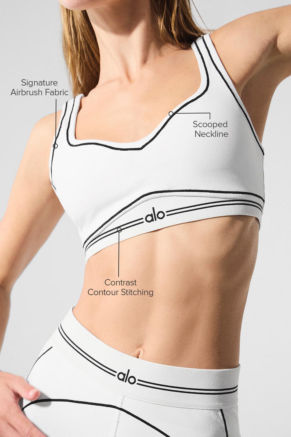 Alo Yoga Airbrush Heart Throb Donna Reggiseno Bianche Nere | Italia  BTC-629410