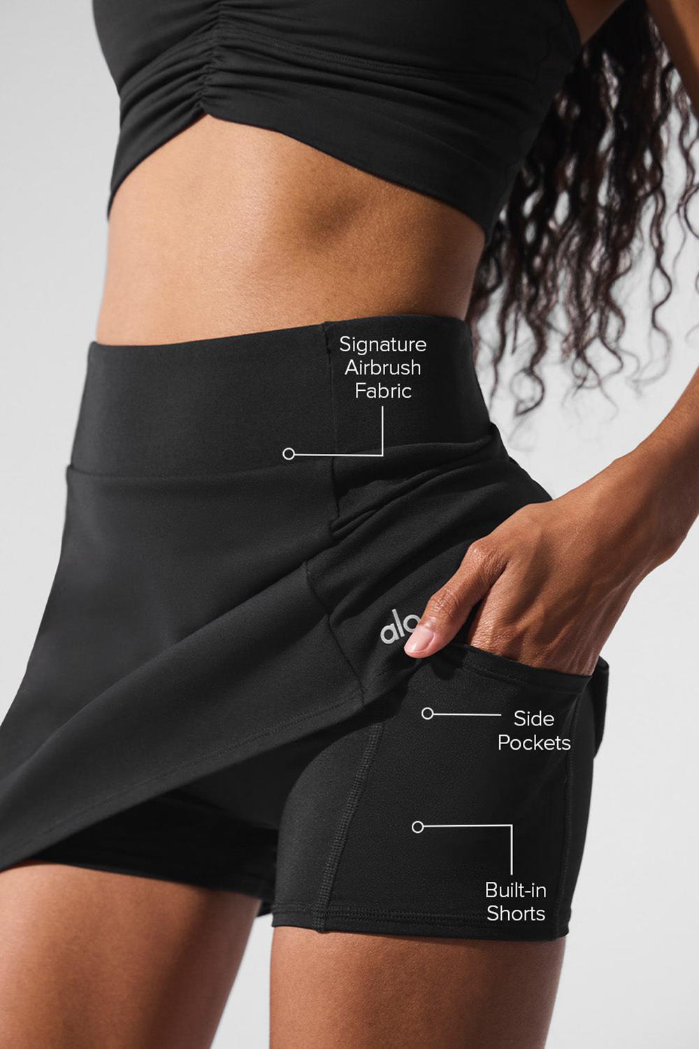 Alo Yoga Airbrush High-Waist Good Form Tennis Donna Gonna Nere | Italia  TCJ-653018