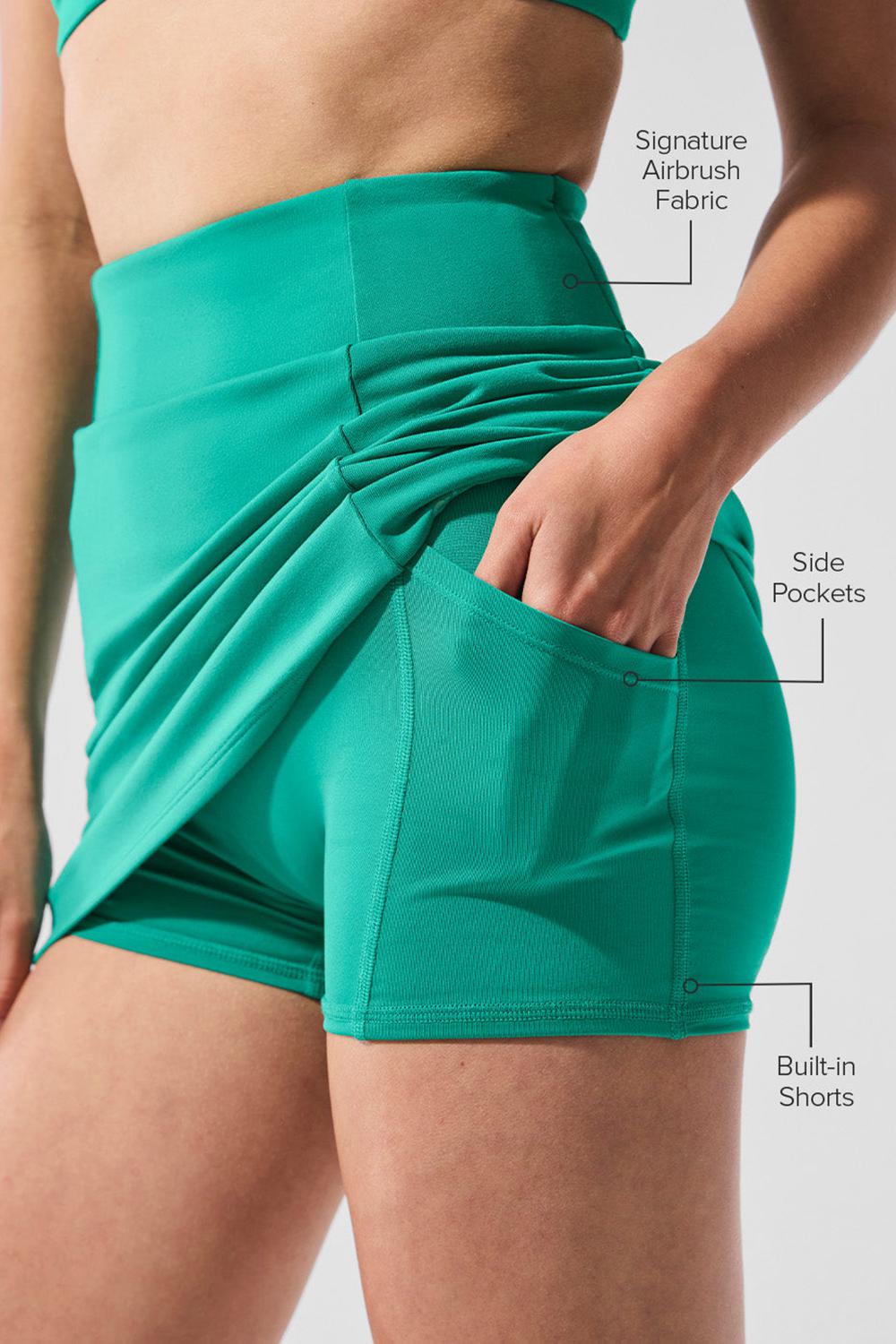 Alo Yoga Airbrush High-Waist Good Form Tennis Donna Gonna Verdi | Italia  AVQ-164258