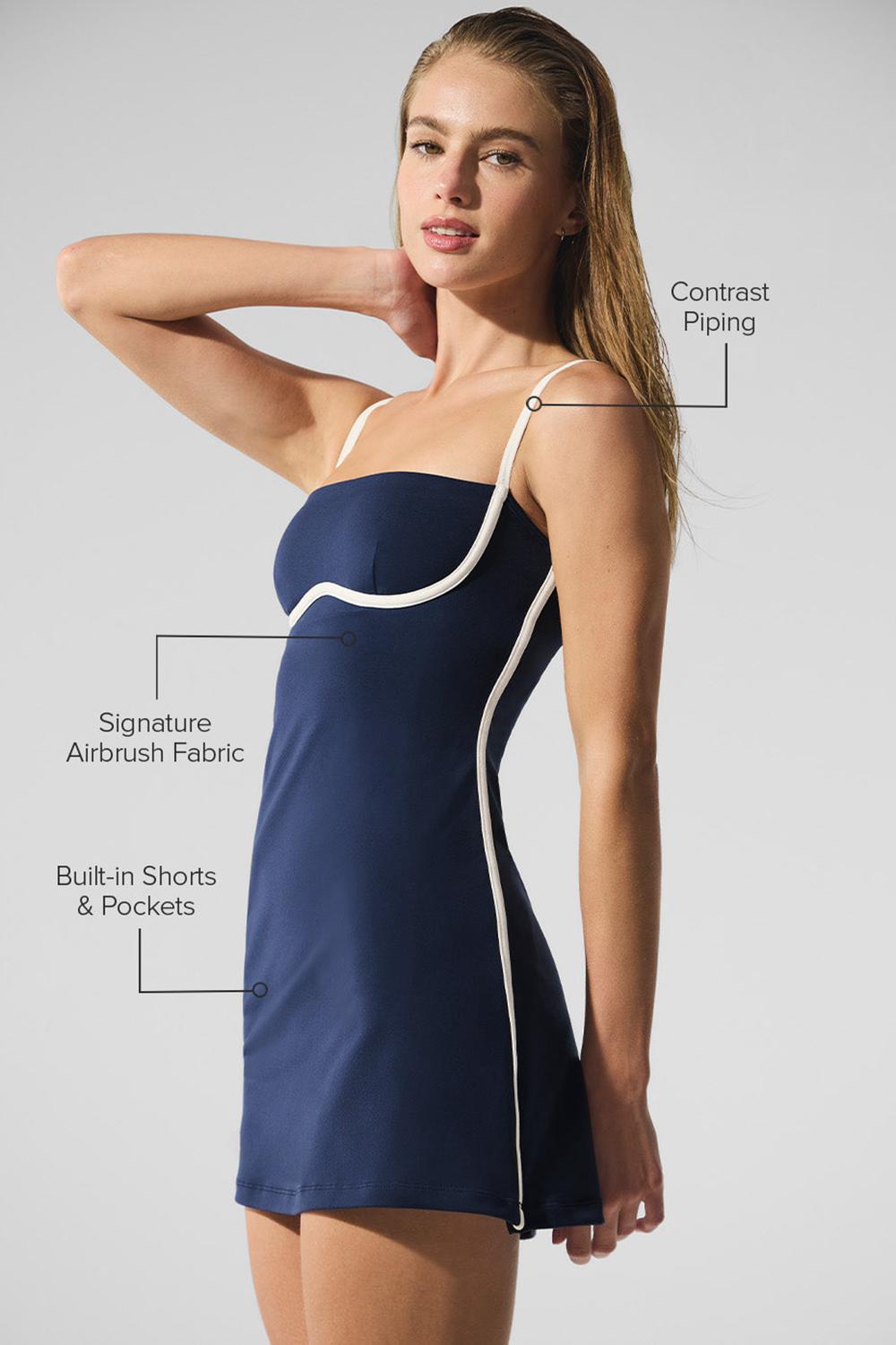 Alo Yoga Airbrush Streamlined Donna Vestito Blu Marino | Italia  HFC-492801