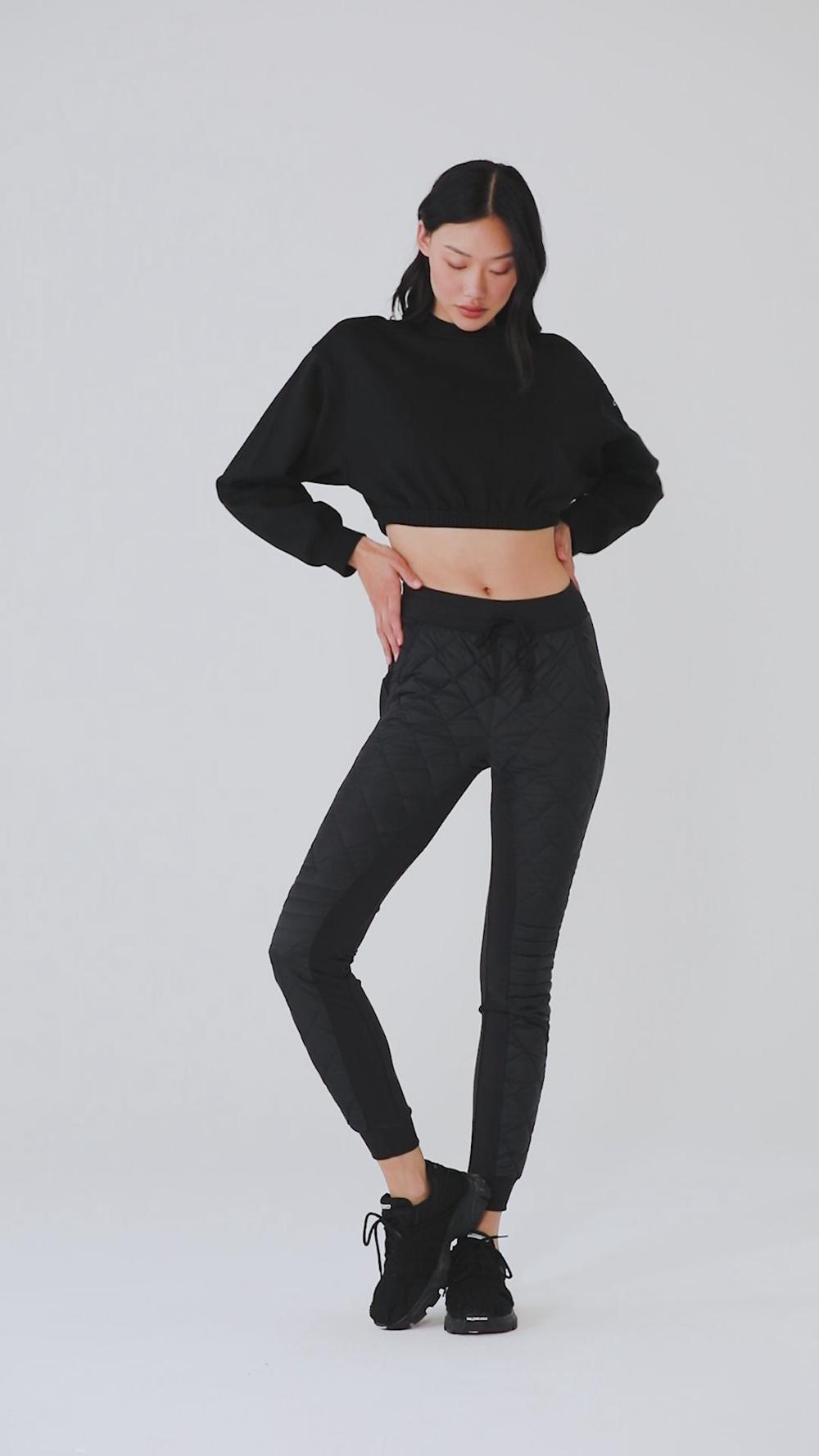 Alo Yoga Airbrush Winter Warm High-Waist Moto Donna Pant Nere | Italia  TME-175306