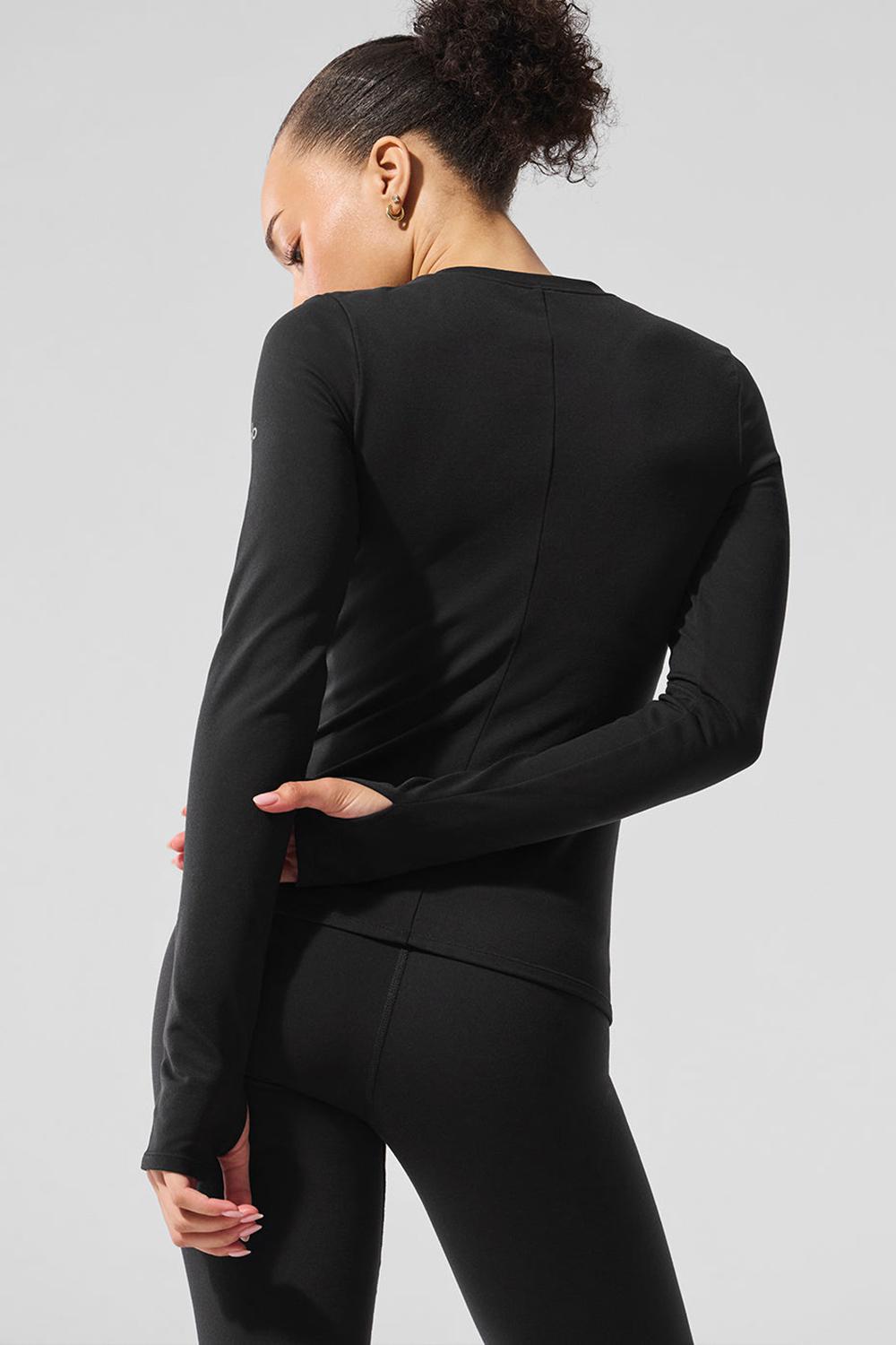 Alo Yoga Airbrush Winter Warm Nocturne Donna Maniche Lunghe Nere | Italia  MBR-725609