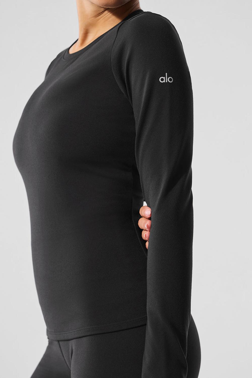 Alo Yoga Airbrush Winter Warm Nocturne Donna Maniche Lunghe Nere | Italia  MBR-725609