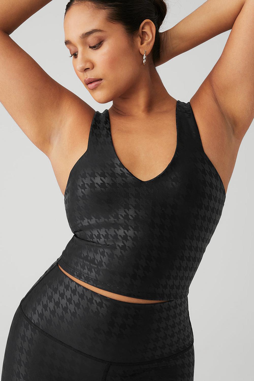 Alo Yoga Airlift Glimmer Houndstooth Real Donna Bra Tank Nere | Italia  DSF-580497