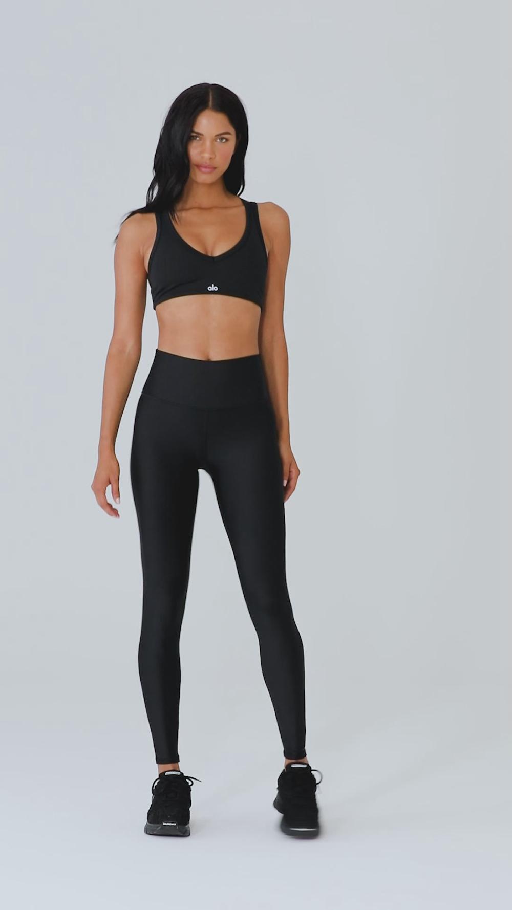 Alo Yoga Airlift Ribbed Jump Start V-Neck Donna Reggiseno Nere | Italia  ZCB-835417