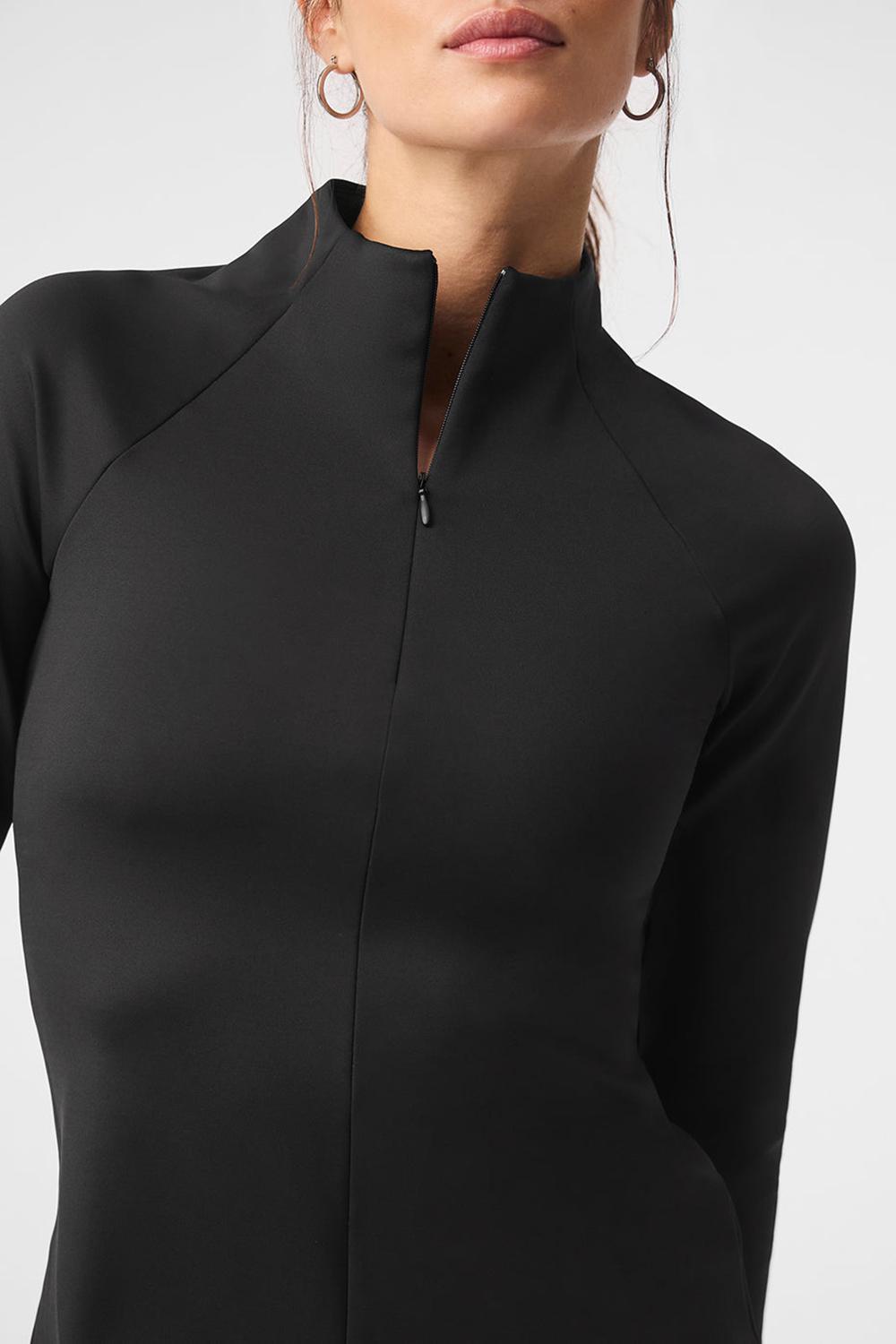 Alo Yoga Airlift Winter Warm 1/4 Zip Donna Maniche Lunghe Nere | Italia  FTB-836597