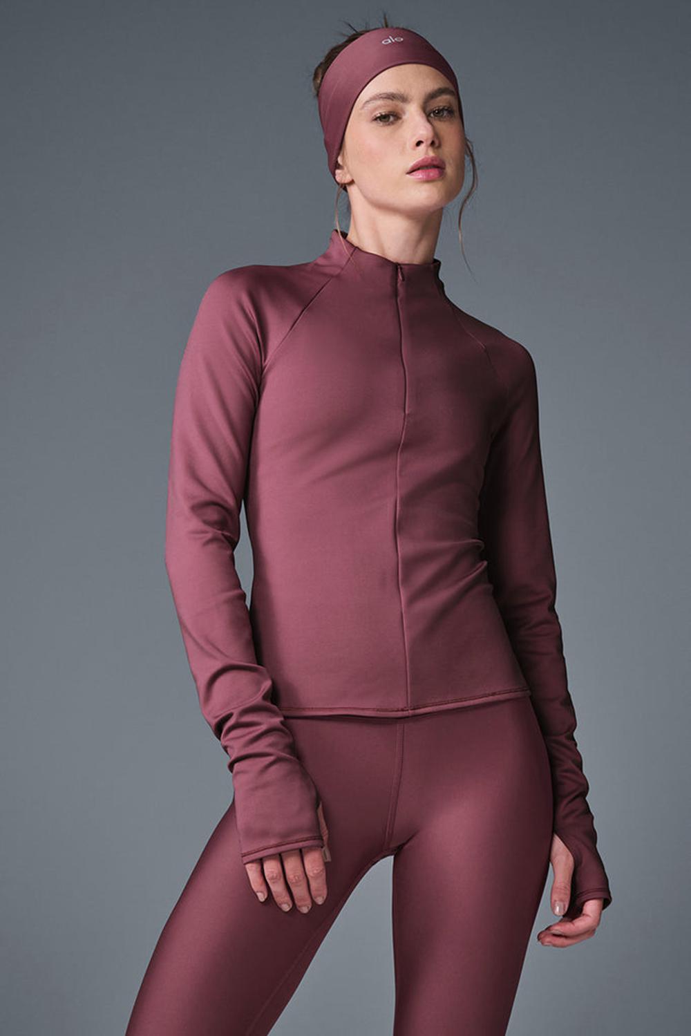 Alo Yoga Airlift Winter Warm 1/4 Zip Donna Maniche Lunghe Bordeaux | Italia  VZG-947503
