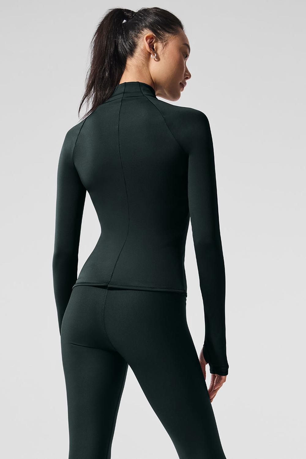 Alo Yoga Airlift Winter Warm 1/4 Zip Donna Maniche Lunghe Verdi | Italia  GCU-849510