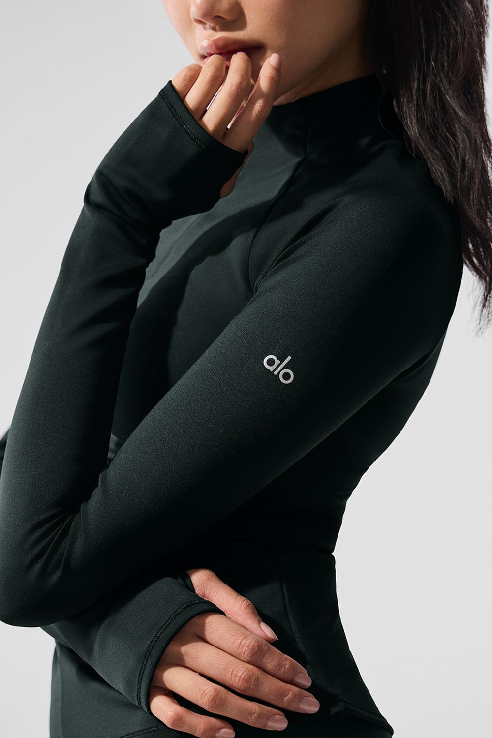 Alo Yoga Airlift Winter Warm 1/4 Zip Donna Maniche Lunghe Verdi | Italia  GCU-849510