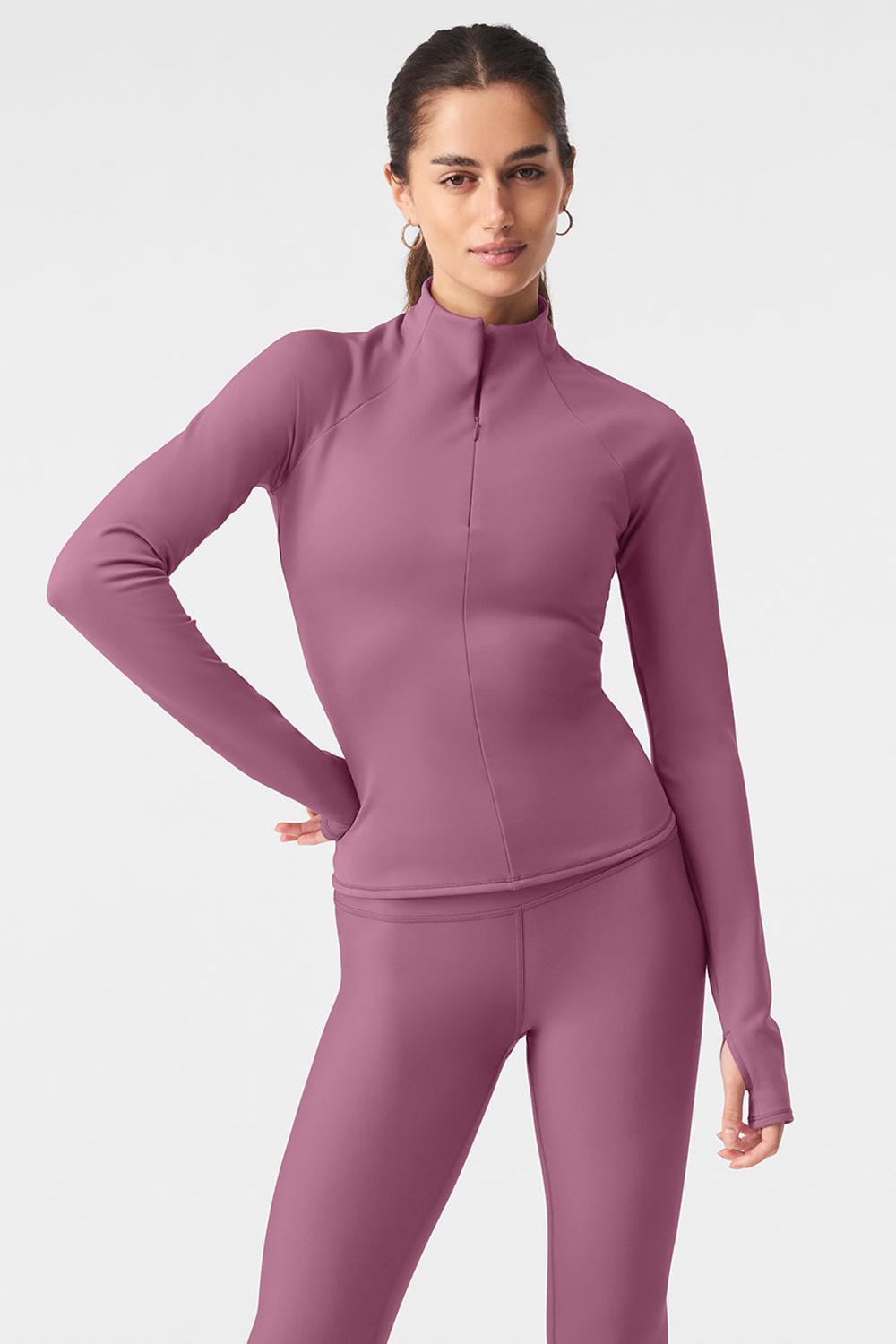 Alo Yoga Airlift Winter Warm 1/4 Zip Donna Maniche Lunghe Soft Mulberry | Italia  IEY-685123