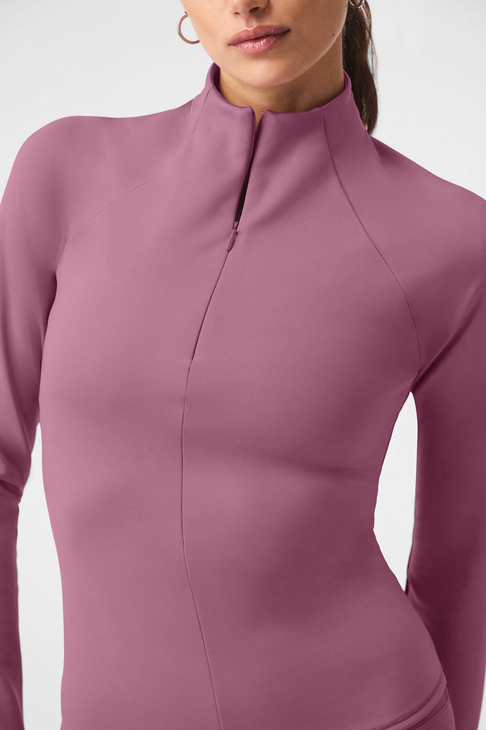 Alo Yoga Airlift Winter Warm 1/4 Zip Donna Maniche Lunghe Soft Mulberry | Italia  IEY-685123