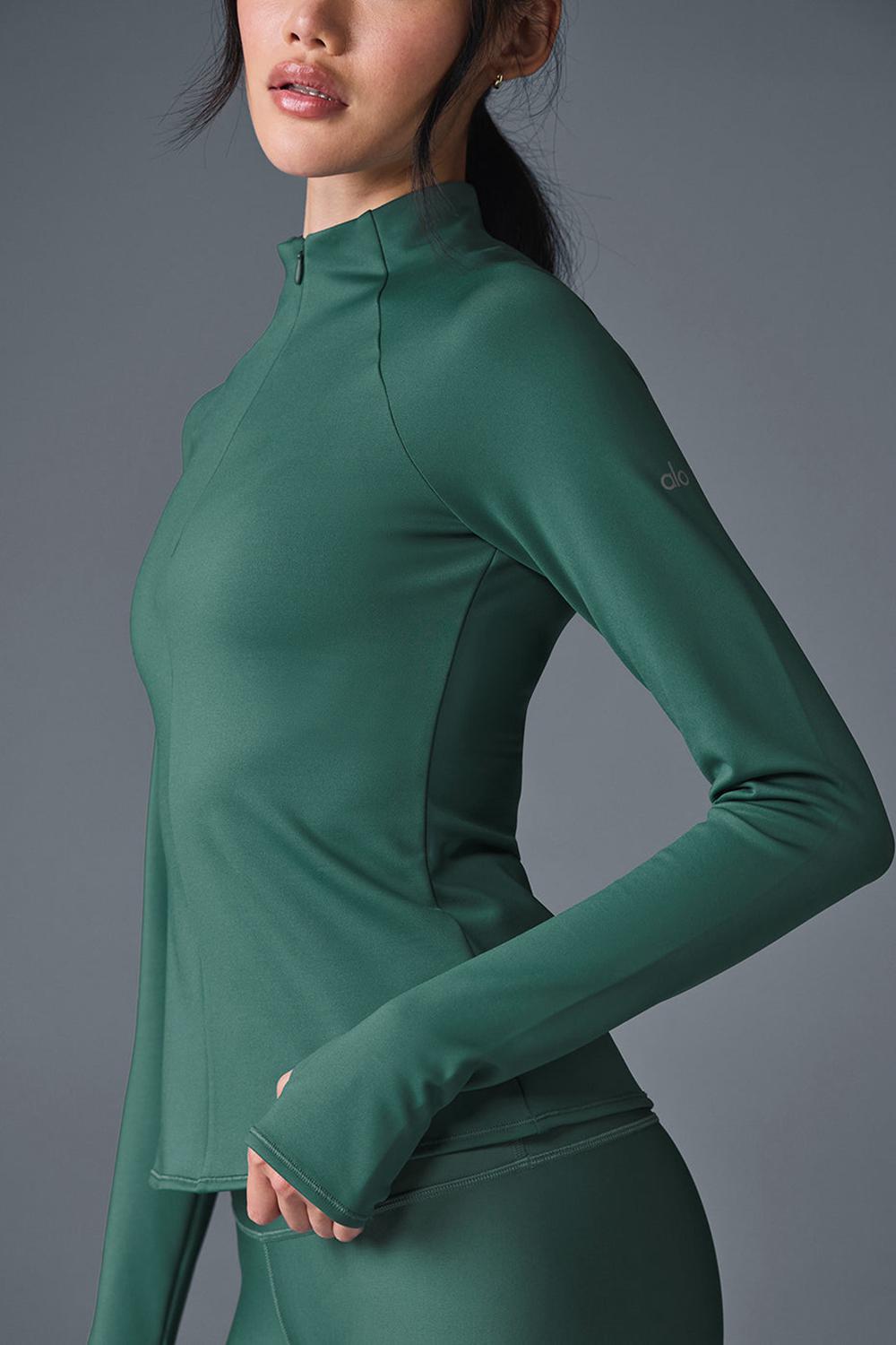 Alo Yoga Airlift Winter Warm 1/4 Zip Donna Maniche Lunghe Winter Ivy | Italia  EFR-296143