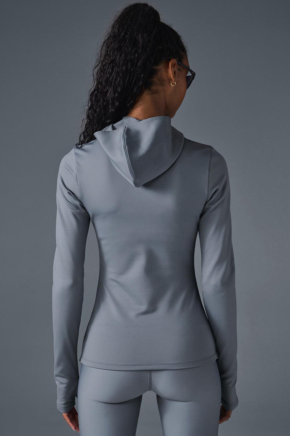 Alo Yoga Airlift Winter Warm Hooded Donna Felpa con Cappuccio Grigie | Italia  UVJ-903856