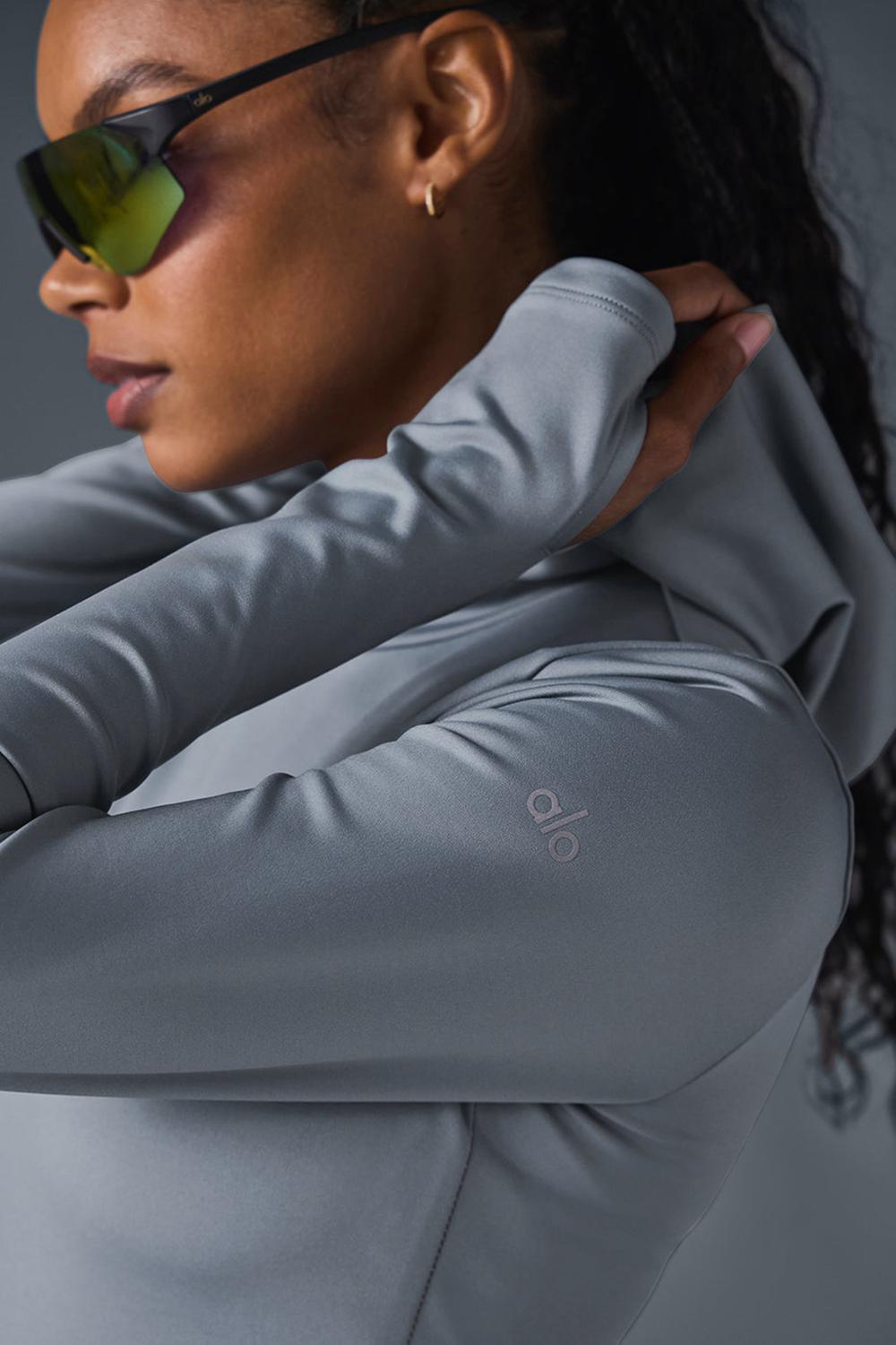 Alo Yoga Airlift Winter Warm Hooded Donna Felpa con Cappuccio Grigie | Italia  UVJ-903856
