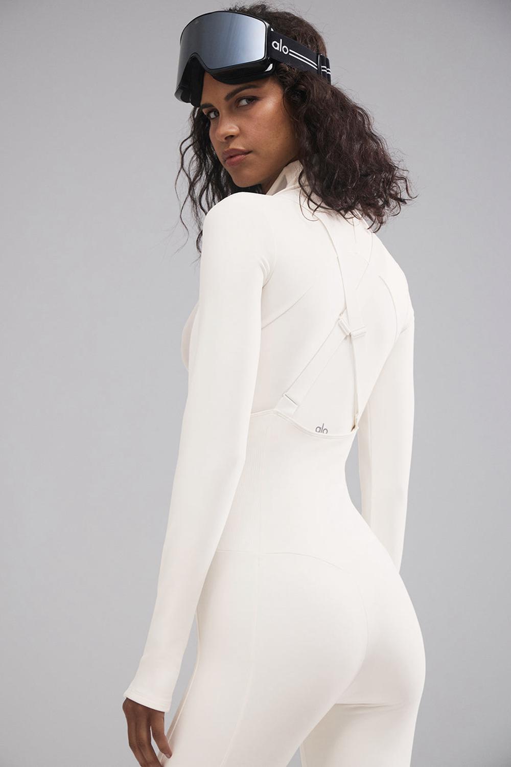 Alo Yoga Airlift Winter Warm Mesh Ski Time Donna Maniche Lunghe Ivory | Italia  FYB-574216
