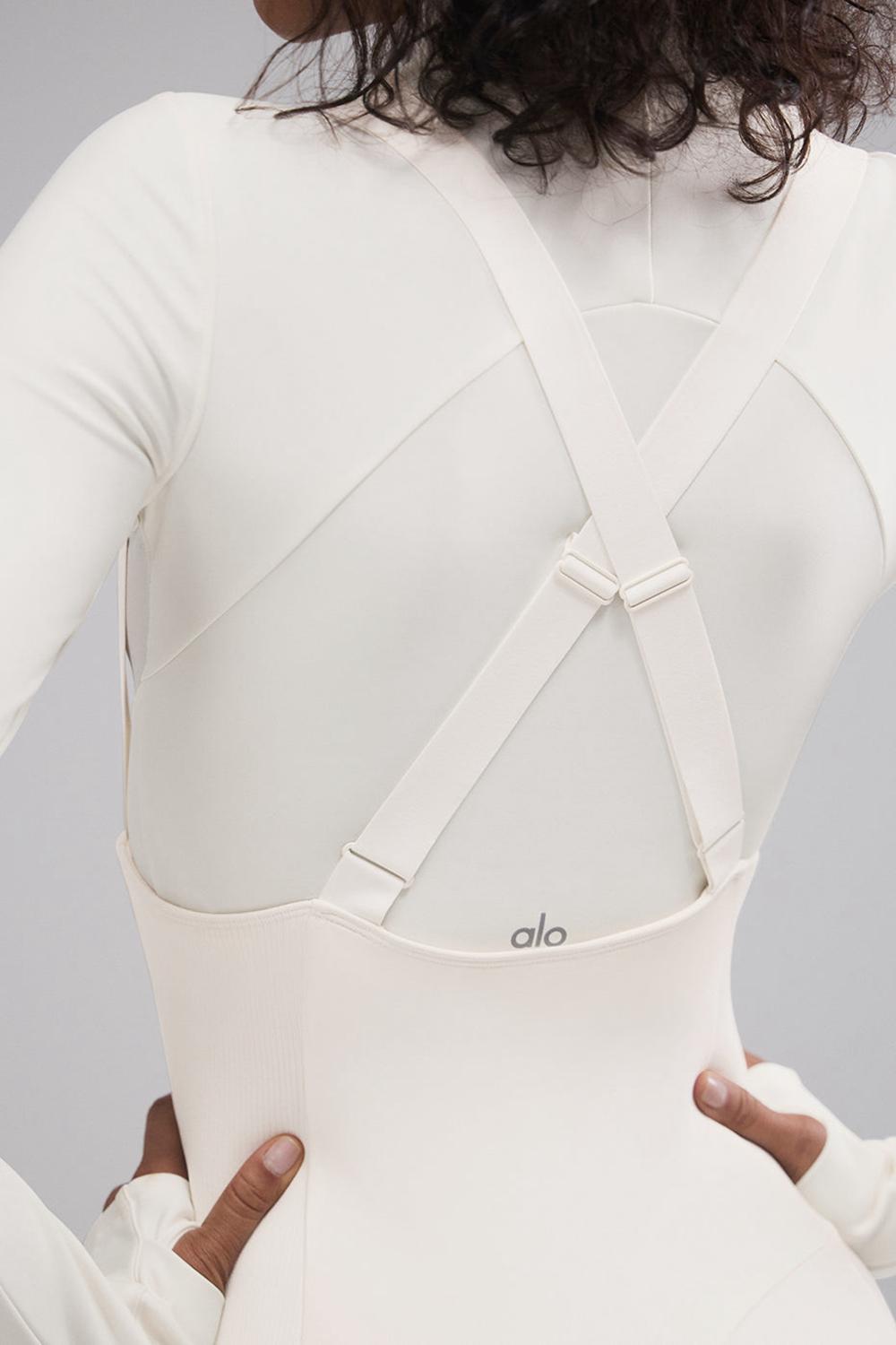Alo Yoga Airlift Winter Warm Mesh Ski Time Donna Maniche Lunghe Ivory | Italia  FYB-574216