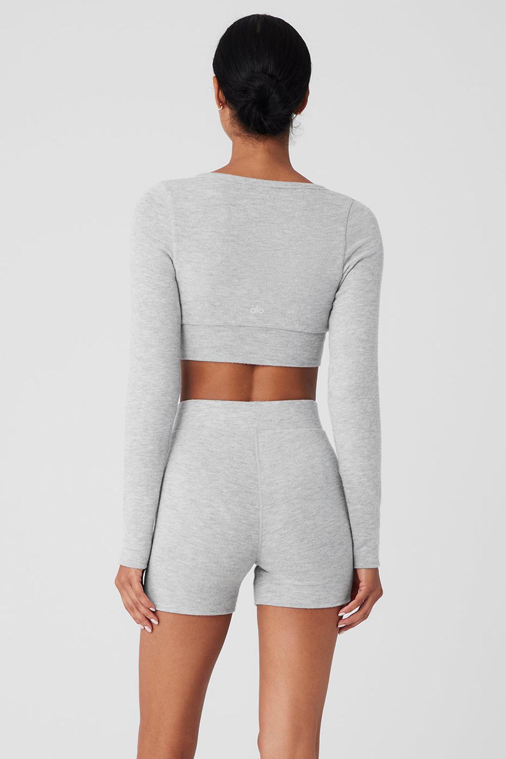 Alo Yoga Alolux Cropped Me Time Donna Cardigan Grigie | Italia  GIA-308649