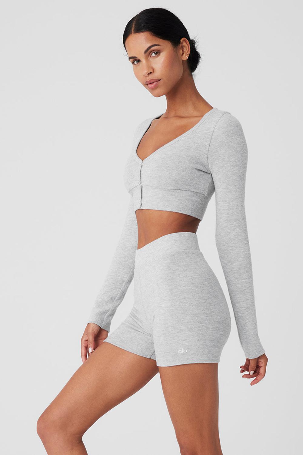 Alo Yoga Alolux Cropped Me Time Donna Cardigan Grigie | Italia  GIA-308649