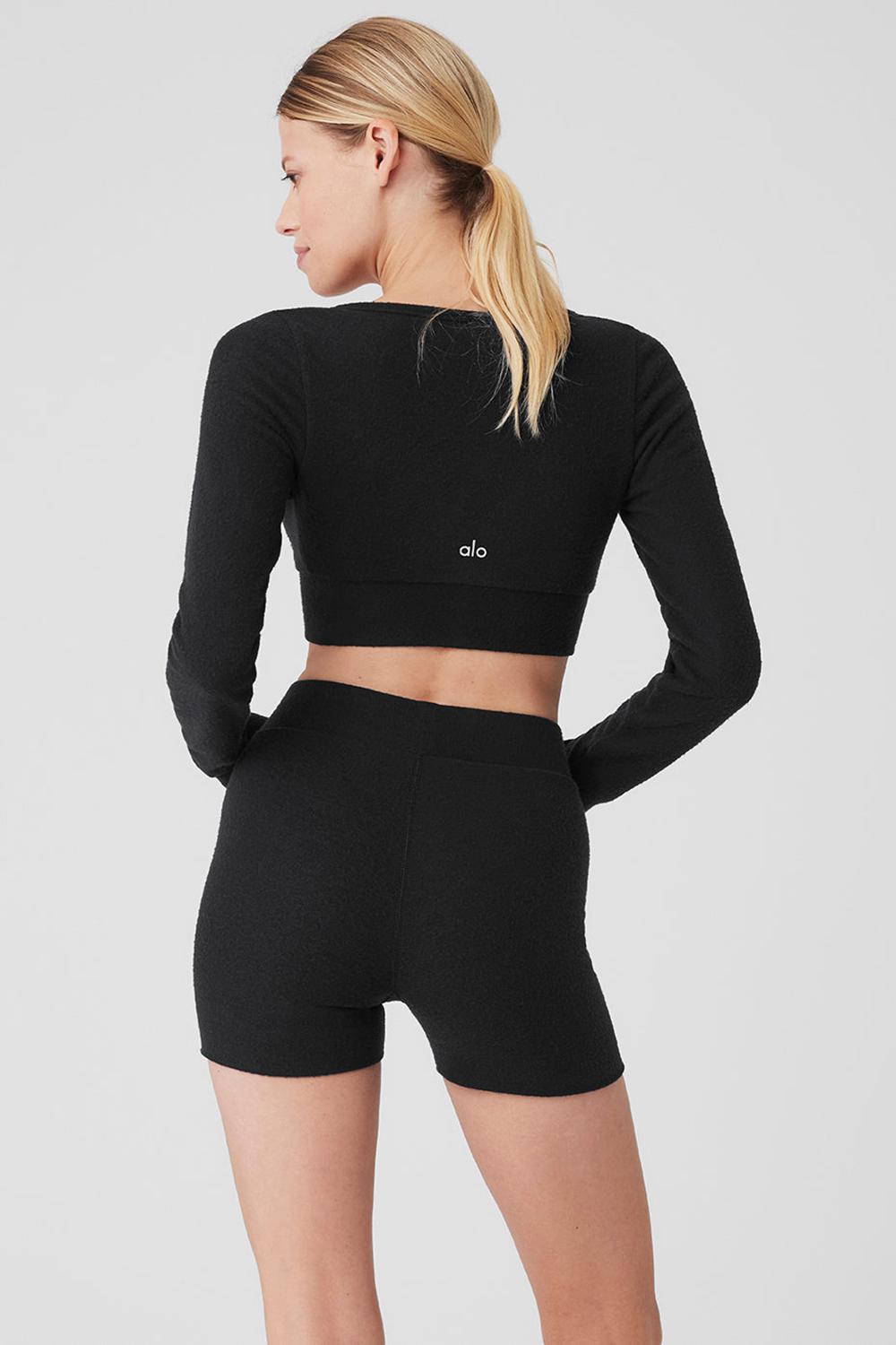 Alo Yoga Alolux Cropped Me Time Donna Cardigan Nere | Italia  OGA-673159