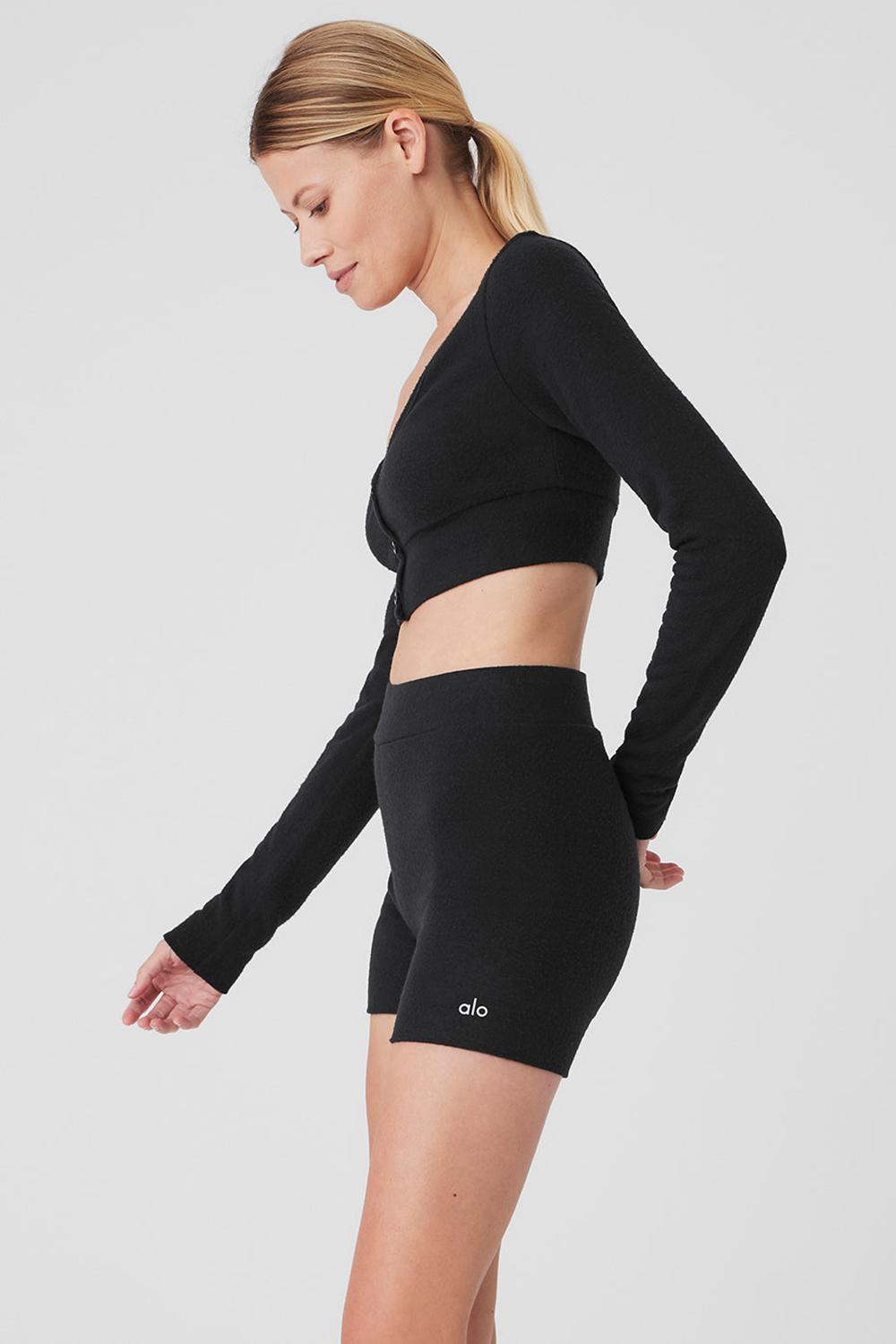 Alo Yoga Alolux Cropped Me Time Donna Cardigan Nere | Italia  OGA-673159