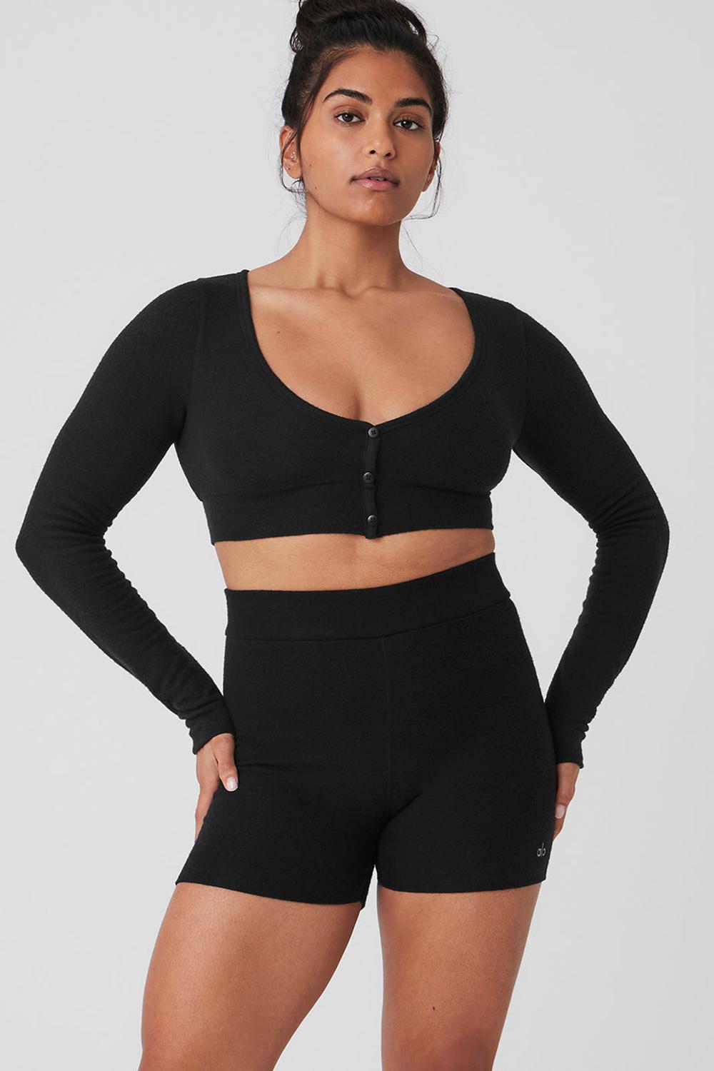 Alo Yoga Alolux Cropped Me Time Donna Cardigan Nere | Italia  OGA-673159