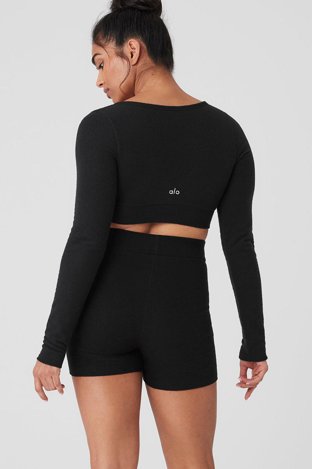 Alo Yoga Alolux Cropped Me Time Donna Cardigan Nere | Italia  OGA-673159