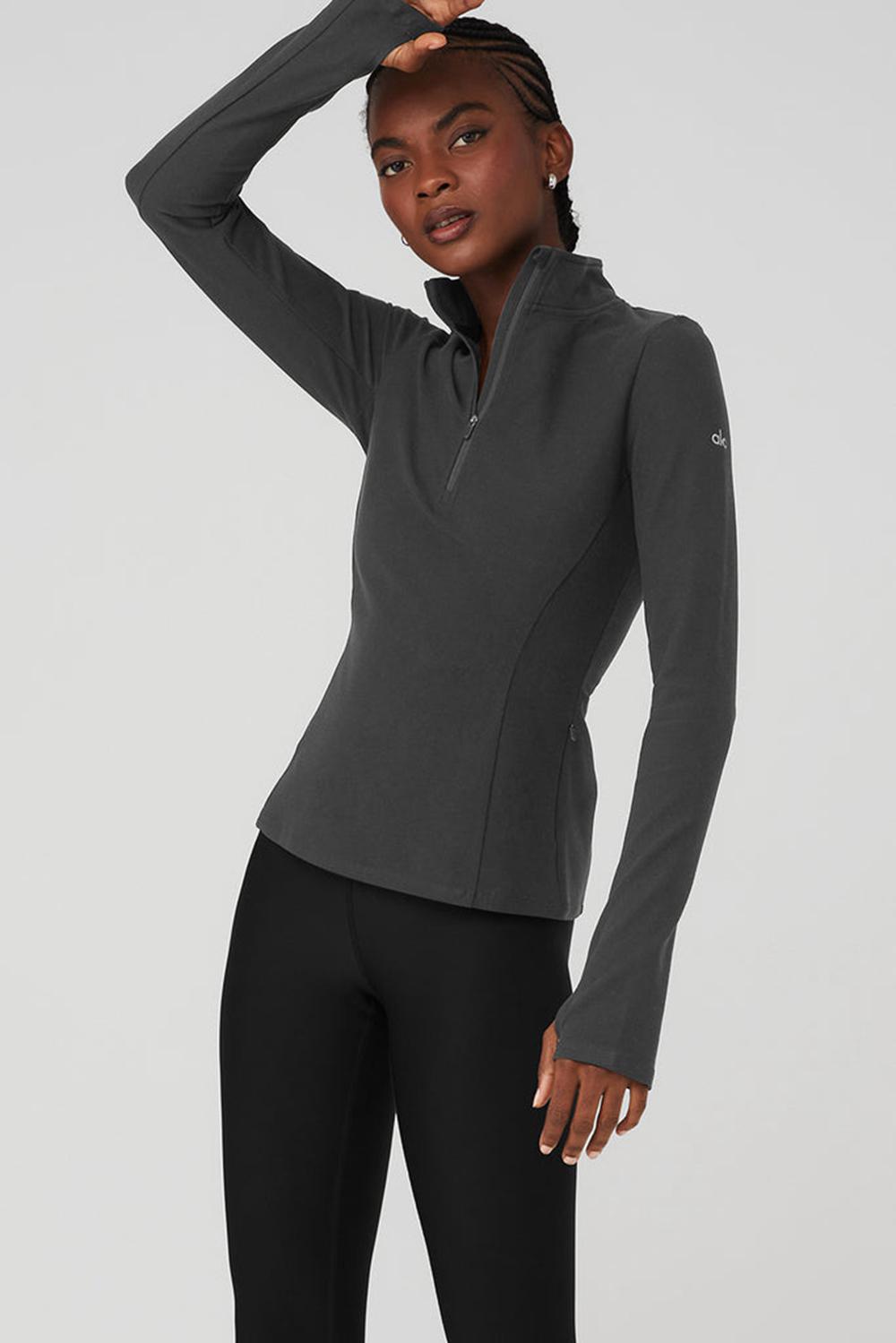 Alo Yoga Alosoft 1/2 Zip Rapid Donna Pullover Anthracite | Italia  TQO-821739