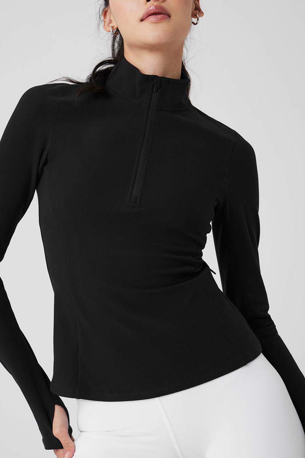 Alo Yoga Alosoft 1/2 Zip Rapid Donna Pullover Nere | Italia  ITF-472910