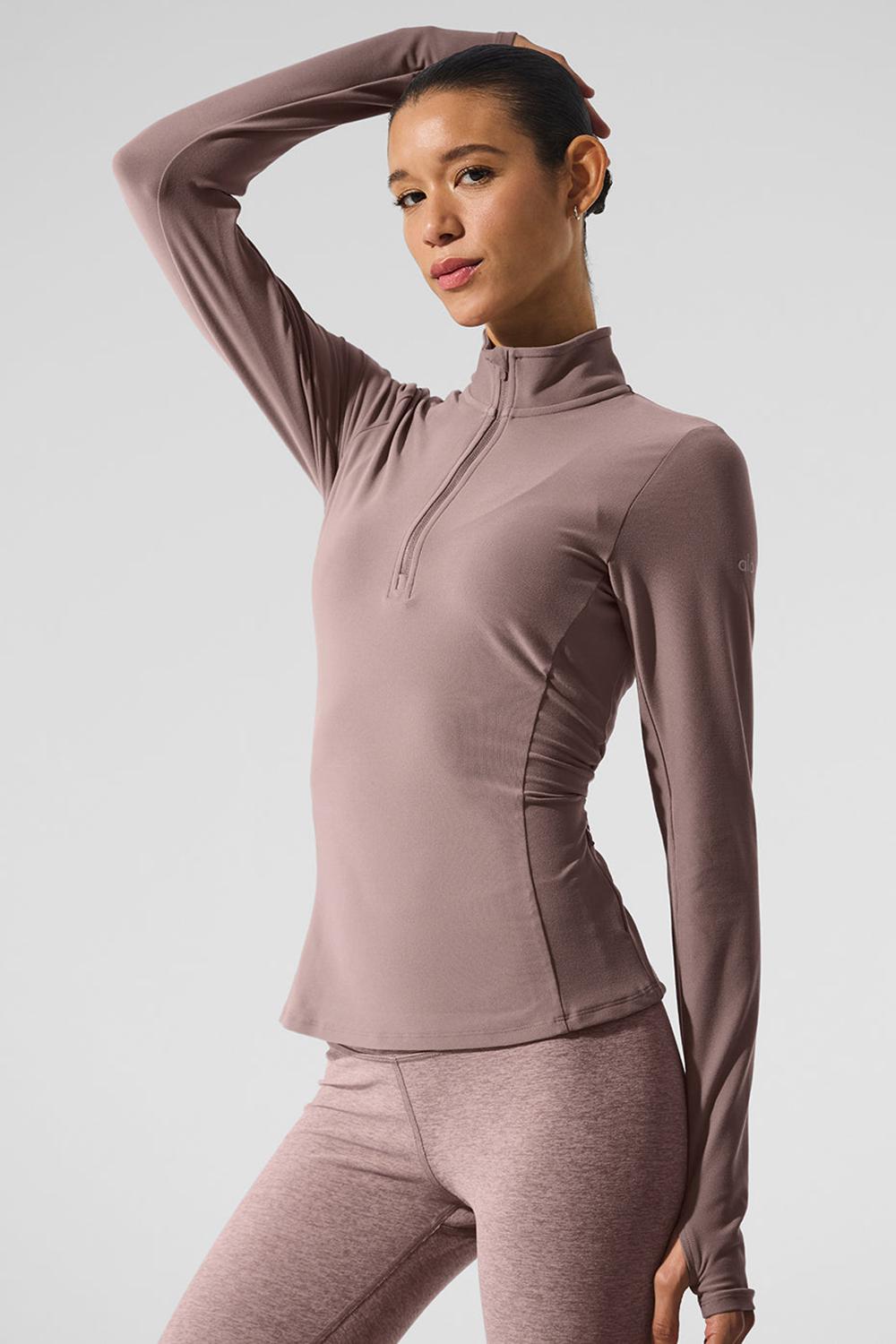 Alo Yoga Alosoft 1/2 Zip Rapid Donna Pullover Mushroom | Italia  MQG-382054