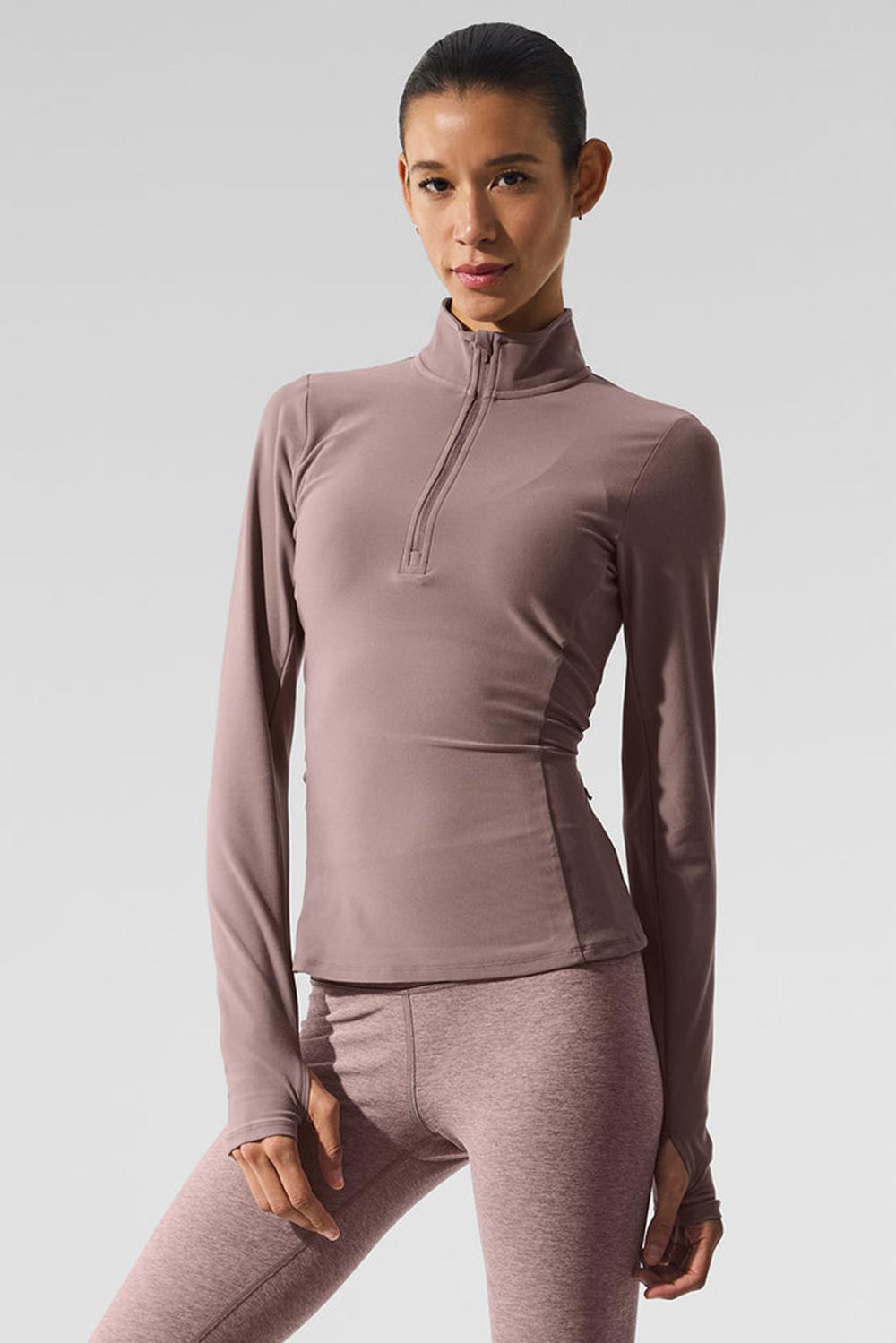 Alo Yoga Alosoft 1/2 Zip Rapid Donna Pullover Mushroom | Italia  MQG-382054