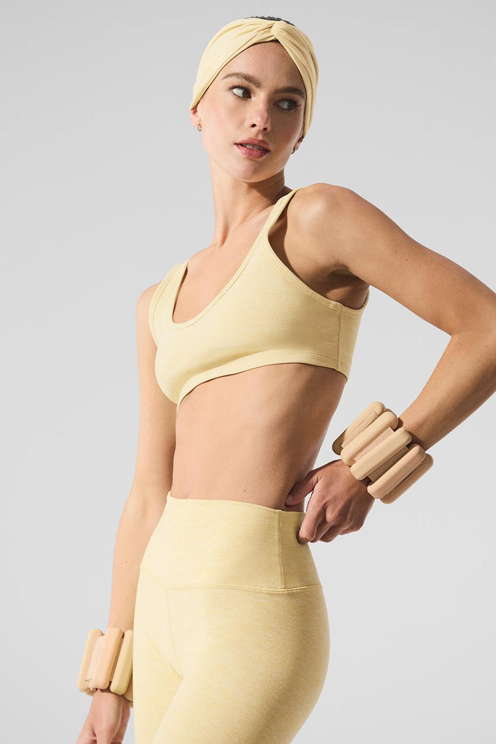 Alo Yoga Alosoft Center Stage Donna Reggiseno Warm Butter Heather | Italia  ZME-786132