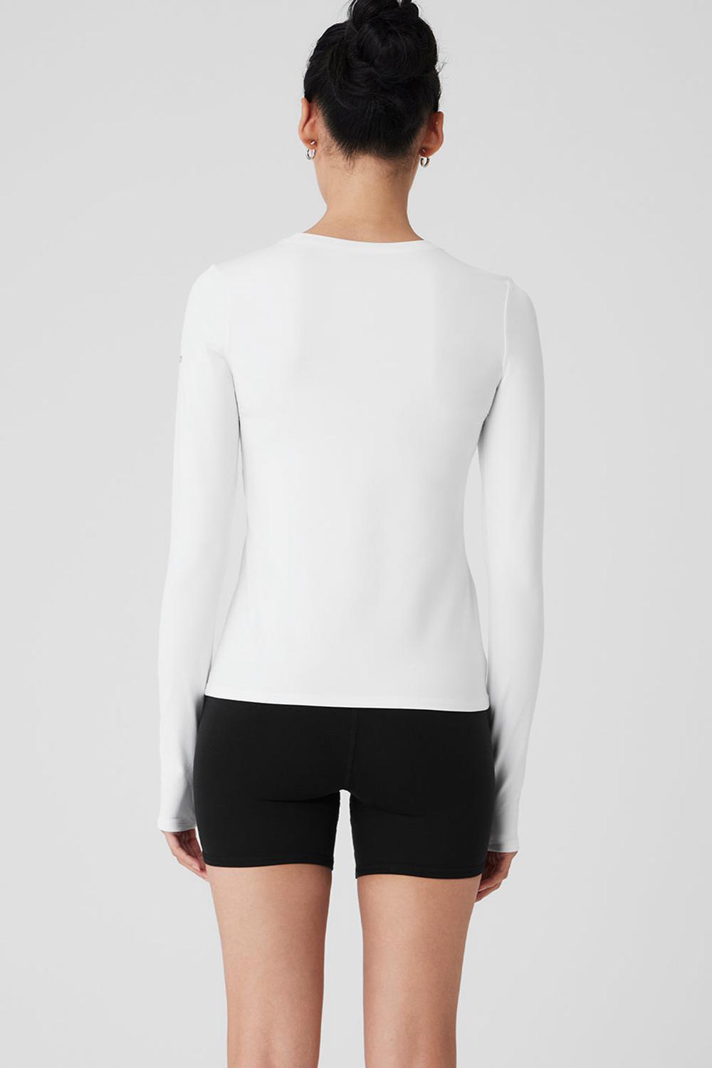 Alo Yoga Alosoft Finesse Donna Maniche Lunghe Bianche | Italia  QFC-175284