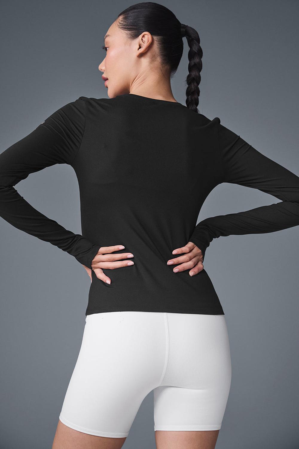 Alo Yoga Alosoft Finesse Donna Maniche Lunghe Nere | Italia  MHX-390415