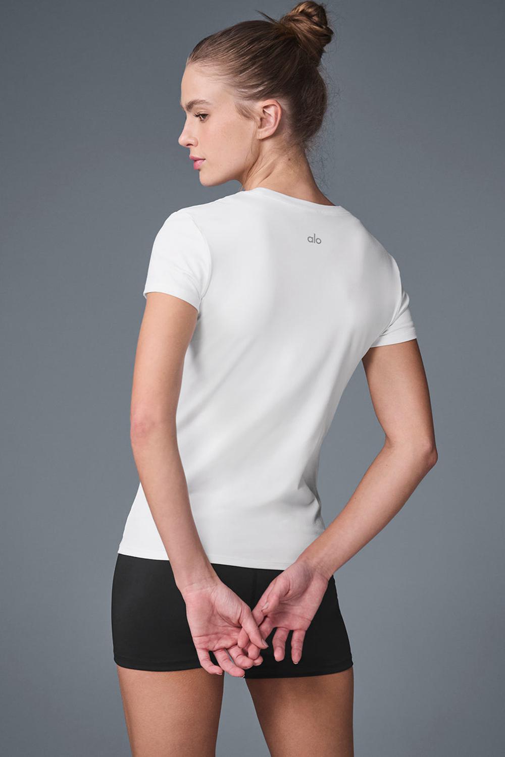 Alo Yoga Alosoft Finesse Donna Tee Bianche | Italia  ASG-328045