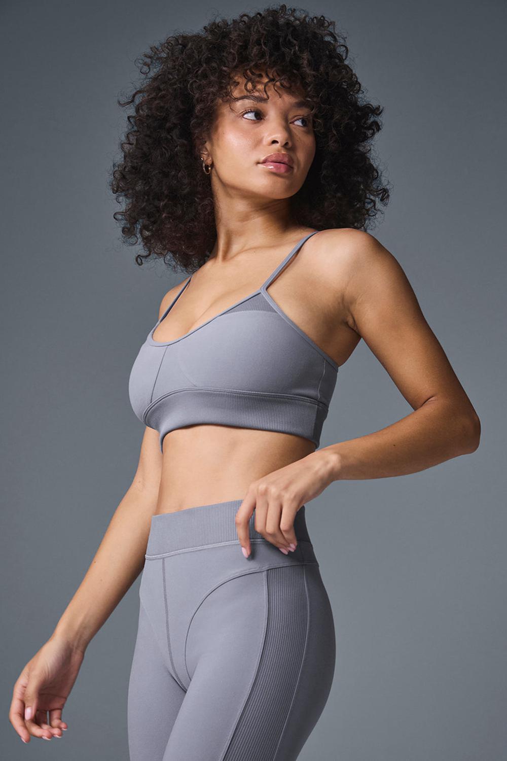 Alo Yoga Alosoft Head Start Donna Reggiseno Fog | Italia  XYS-312867