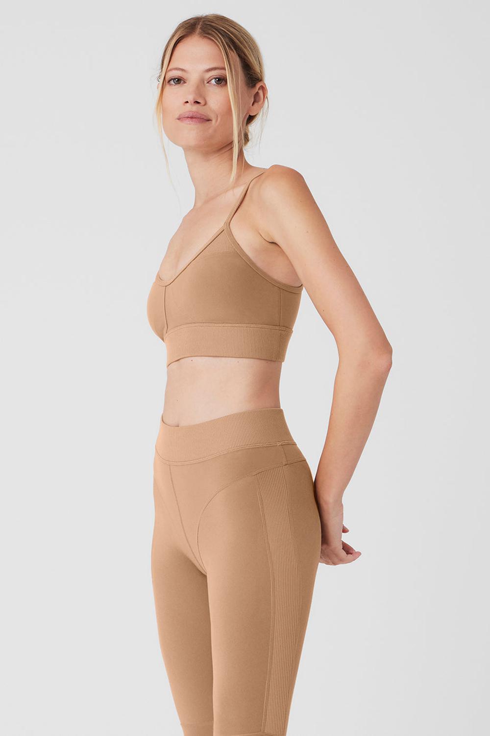 Alo Yoga Alosoft Head Start Donna Reggiseno Toasted Almond | Italia  ANO-372809