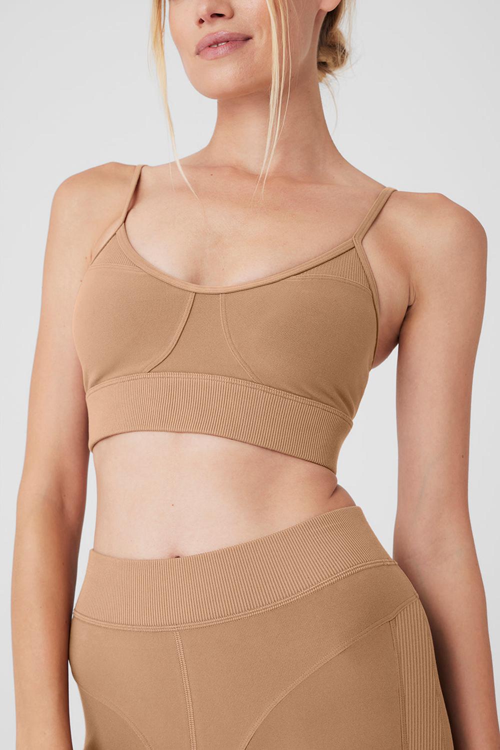 Alo Yoga Alosoft Head Start Donna Reggiseno Toasted Almond | Italia  ANO-372809