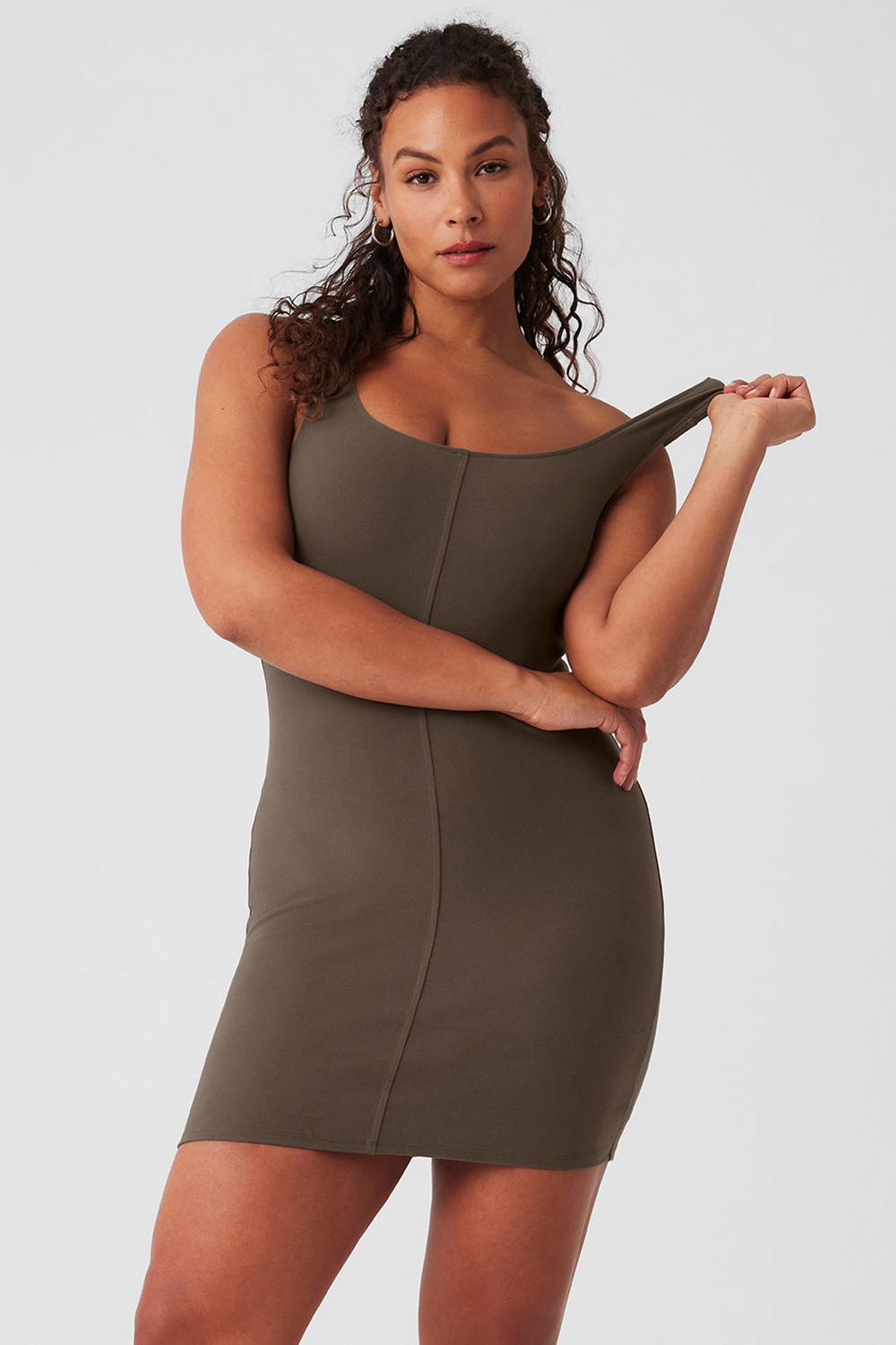 Alo Yoga Alosoft Head Start Donna Vestito Verde Oliva | Italia  QGK-657840