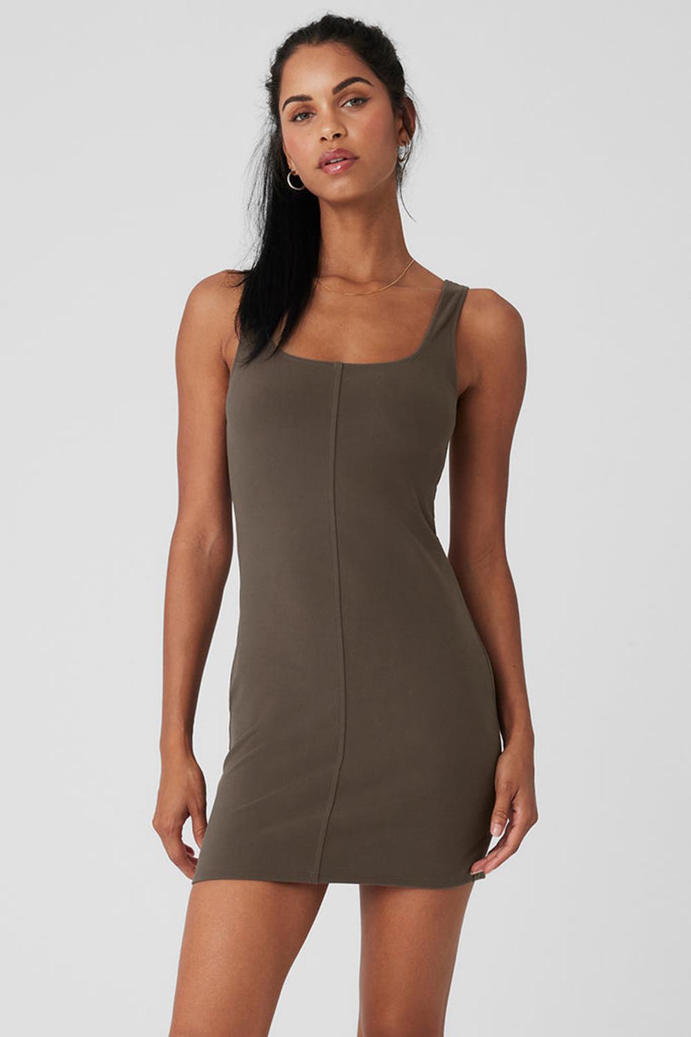Alo Yoga Alosoft Head Start Donna Vestito Verde Oliva | Italia  QGK-657840