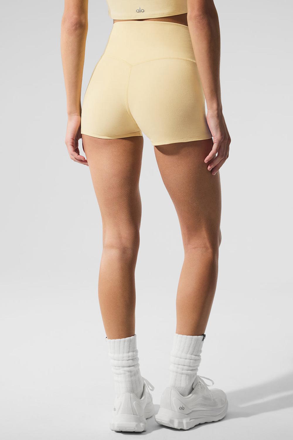 Alo Yoga Alosoft High-Waist Carefree Donna Short Warm Butter Heather | Italia  XAM-748253